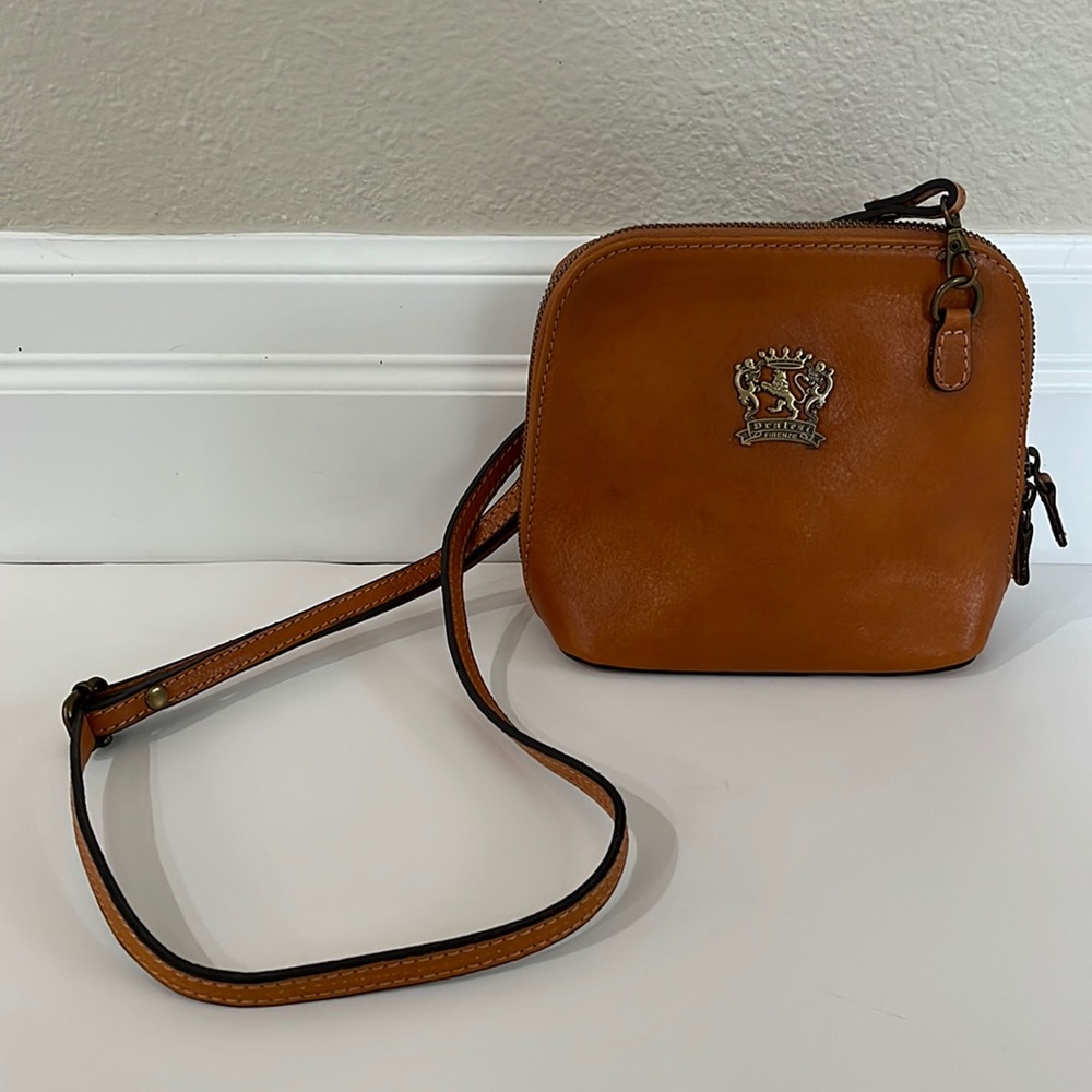 Pratesi Firenze Cognac Brown Small Crossbody Bag